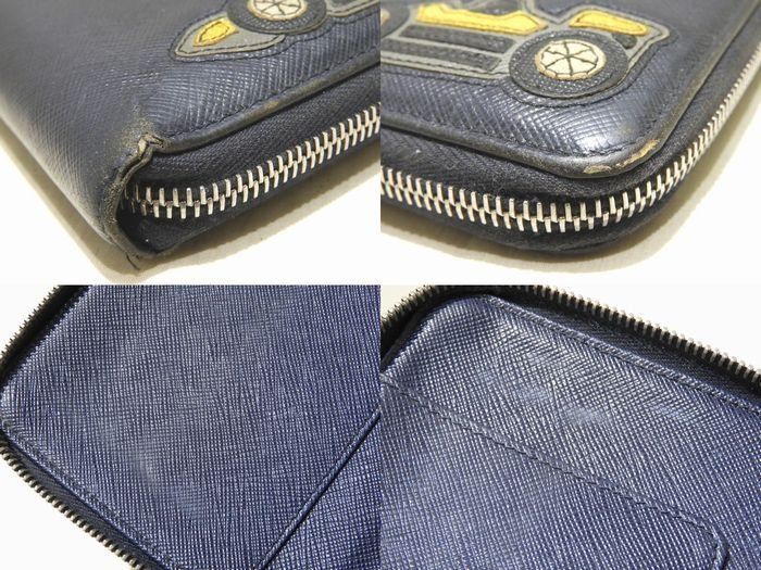 【専用】PRADA 正規品 サフィアーノ ダークネイビー ラウンド プラダ プラダ ラウンドファスナー長財布 サフィアーノ ネイビー