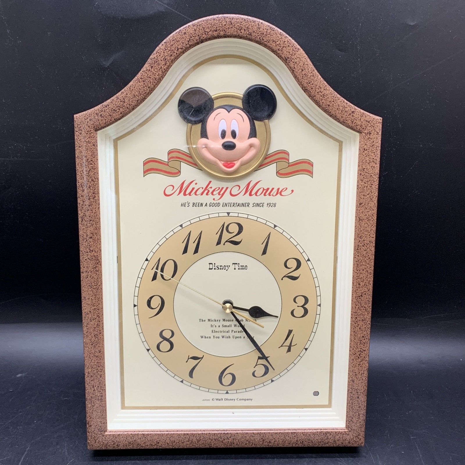 K300.1可動 壁掛け時計 当時物 ミッキーマウス ディズニー 音楽付き