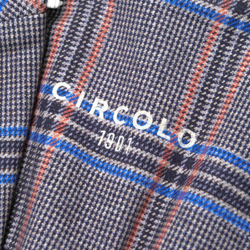 【美品】チルコロ　テーラードジャケット　チェック　グレー　48 CIRCOLO 1901 (チルコロ1901) ストレッチ グレンチェック ダブル