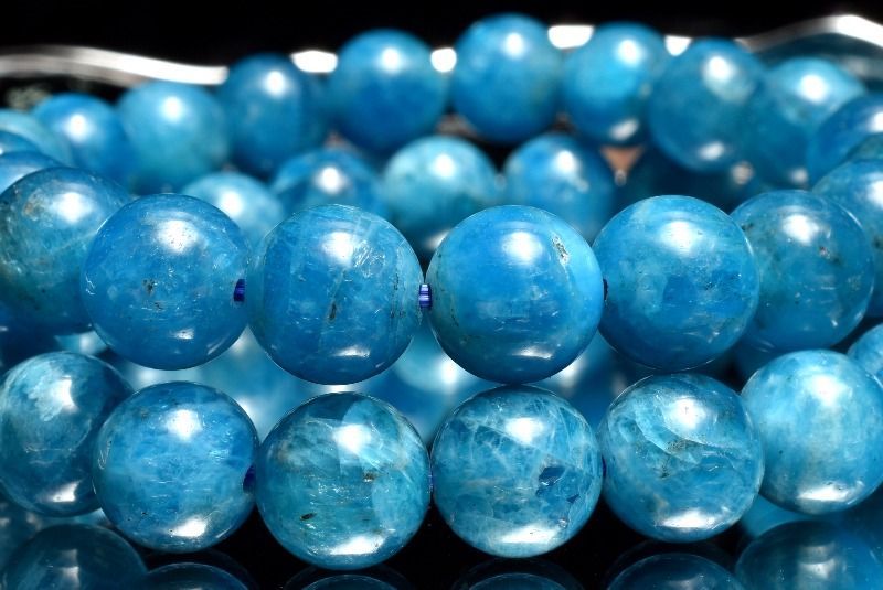 ブラジル産◇高発色 ブルーアパタイト 9.5mm ブレスレット 1個売り