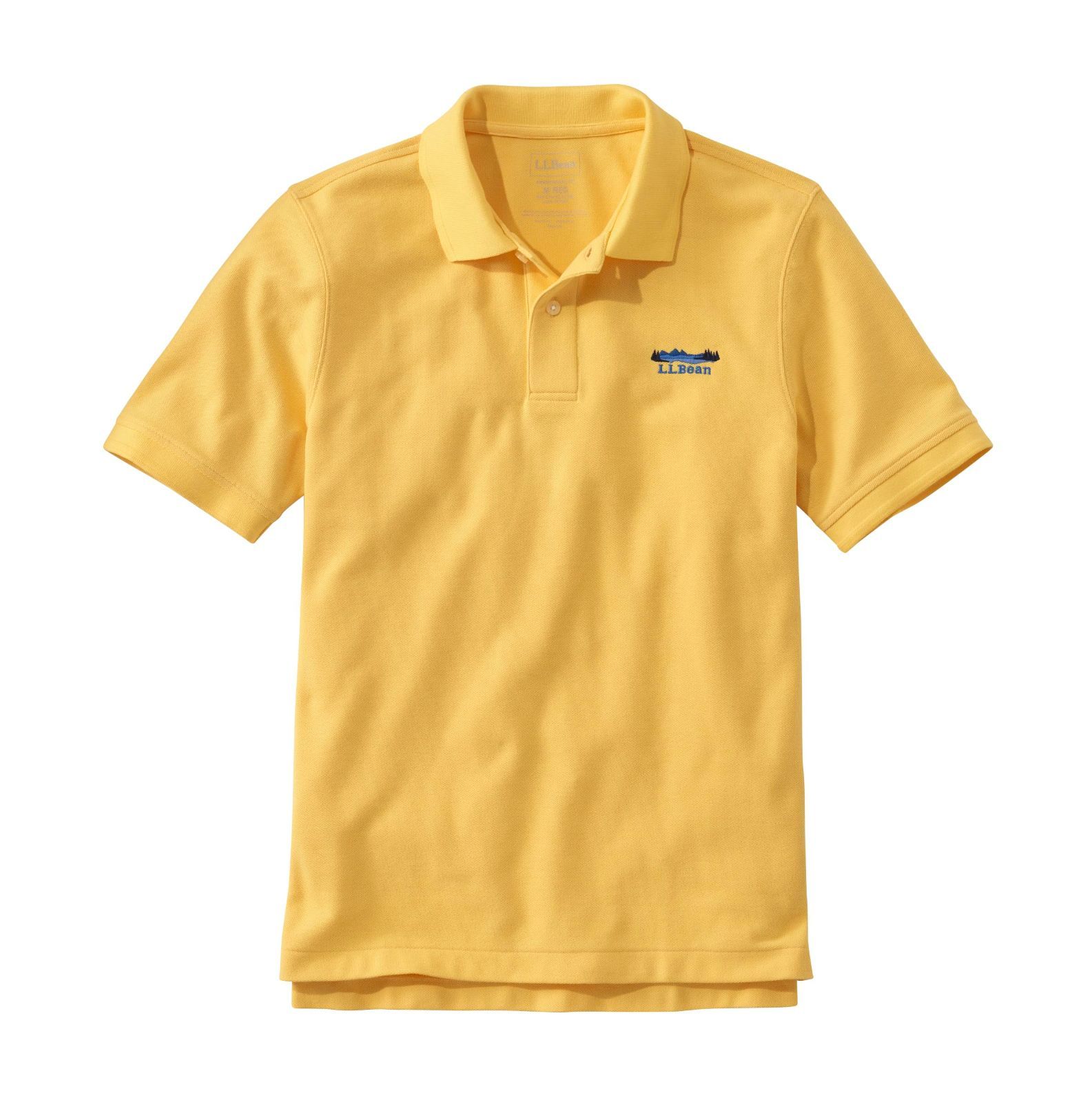 Size S_Color Sunset G L.L.Bean エルエルビーン メンズ ダブル エル ポロシャツ 半袖 カタディン ロゴの刺繍入り S Sunset G イエロー １０００１３５４９９