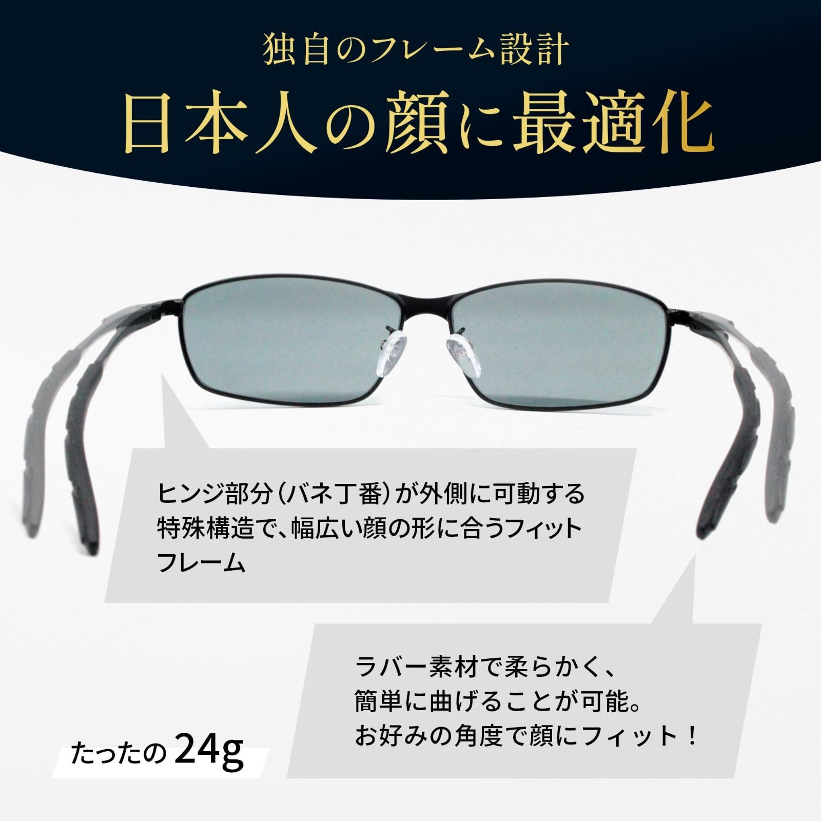 新品 [冒険王] サングラス メンズ 偏光サングラス 釣り 【鯖江企画/超軽量メタルフレーム】 スポーツ 運転 Cool Face Black