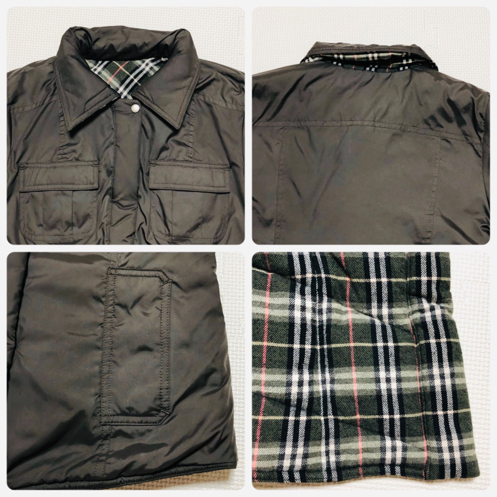 □極美品□BURBERRY BLUE LABEL バーバリーブルーレーベル 2way リバーシブル 中綿ジャケット チャコール系×ブルーレーベルチェック  size38(M相当) 三陽商会 レディース - メルカリ