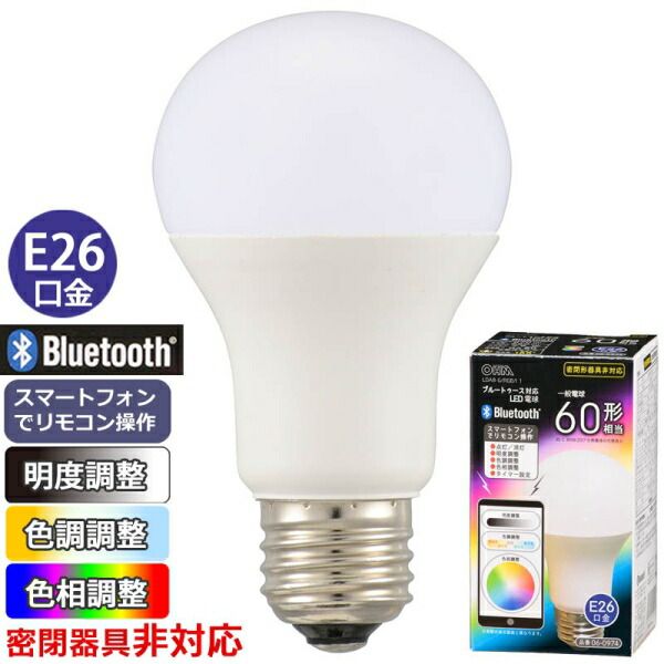 低価，高品質 Bluetooth対応LED電球(明度、色調、色相調整/電球色870lm、昼光色920lm/カラー照明:赤色38lm、緑色88lm、青色24lm/E26/広配光) (LDA8-G/RGB/I 1) その他