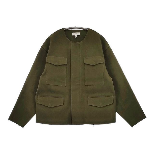 HYKE メルトンジャケット ノーカラー 142-17030 羊毛 ブルゾン