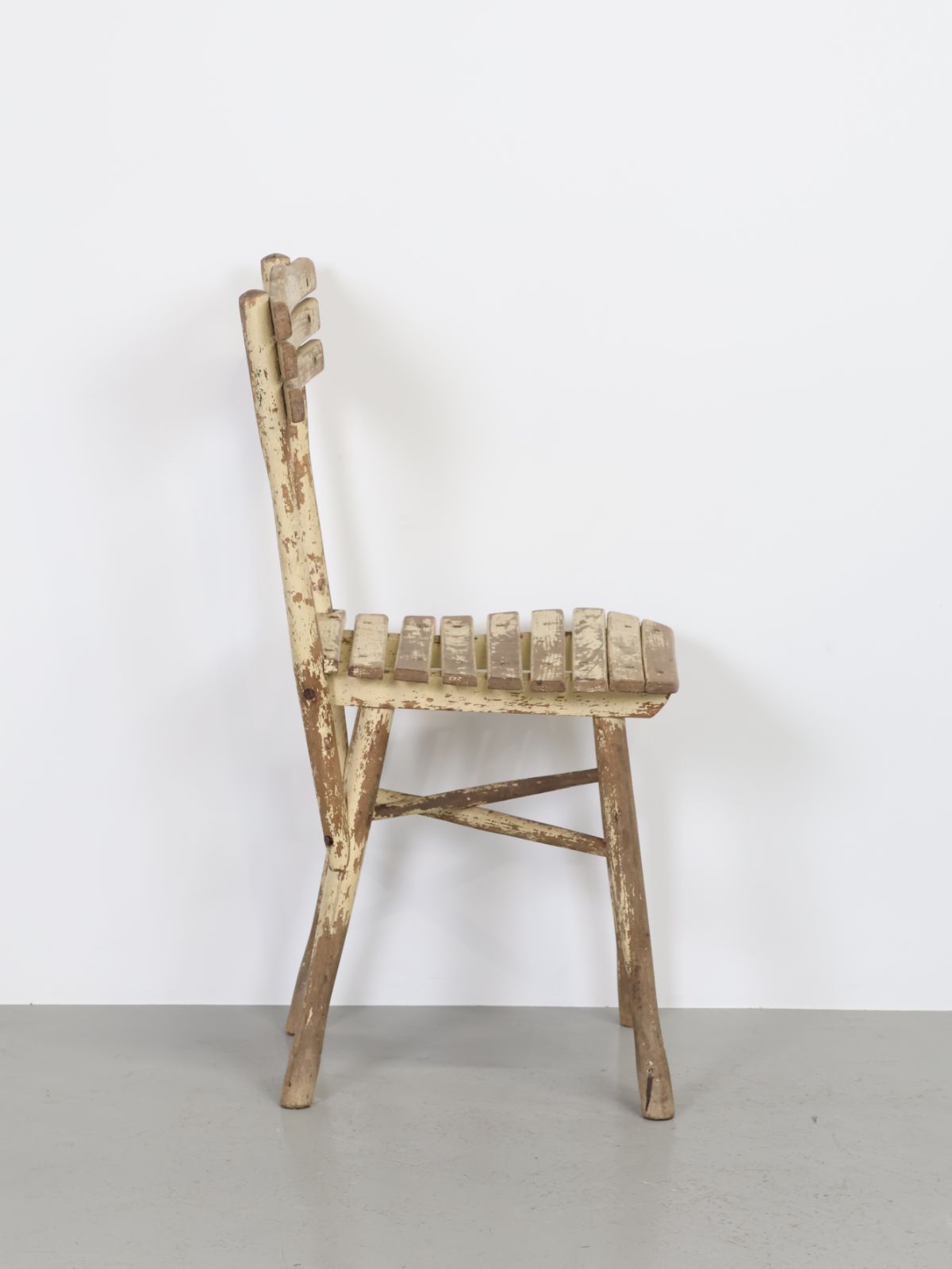 1960年代 ヴィンテージ クリームペイント 2024 ウッド チェア イス