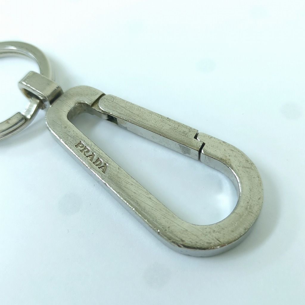 PRADA プラダ カラビナ キーリング シルバー PRADA プラダ カラビナ キーリング キーホルダー シルバーカラー