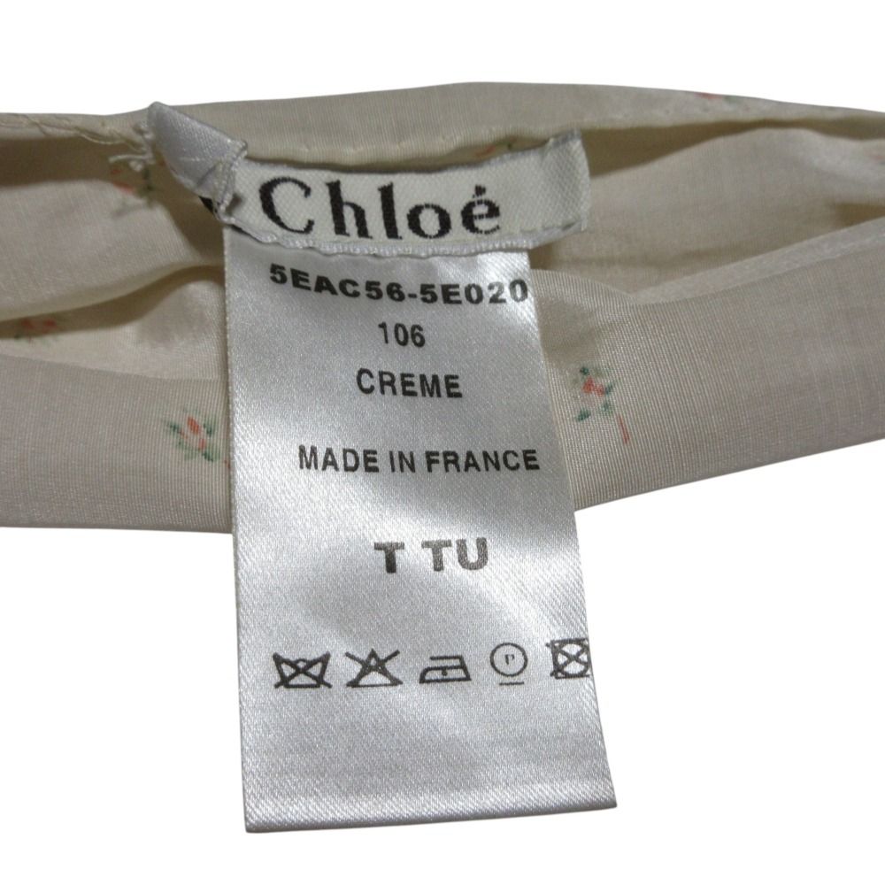 良品 chloe クロエ ワイドバンドゥ フローラルプリント フリンジ
