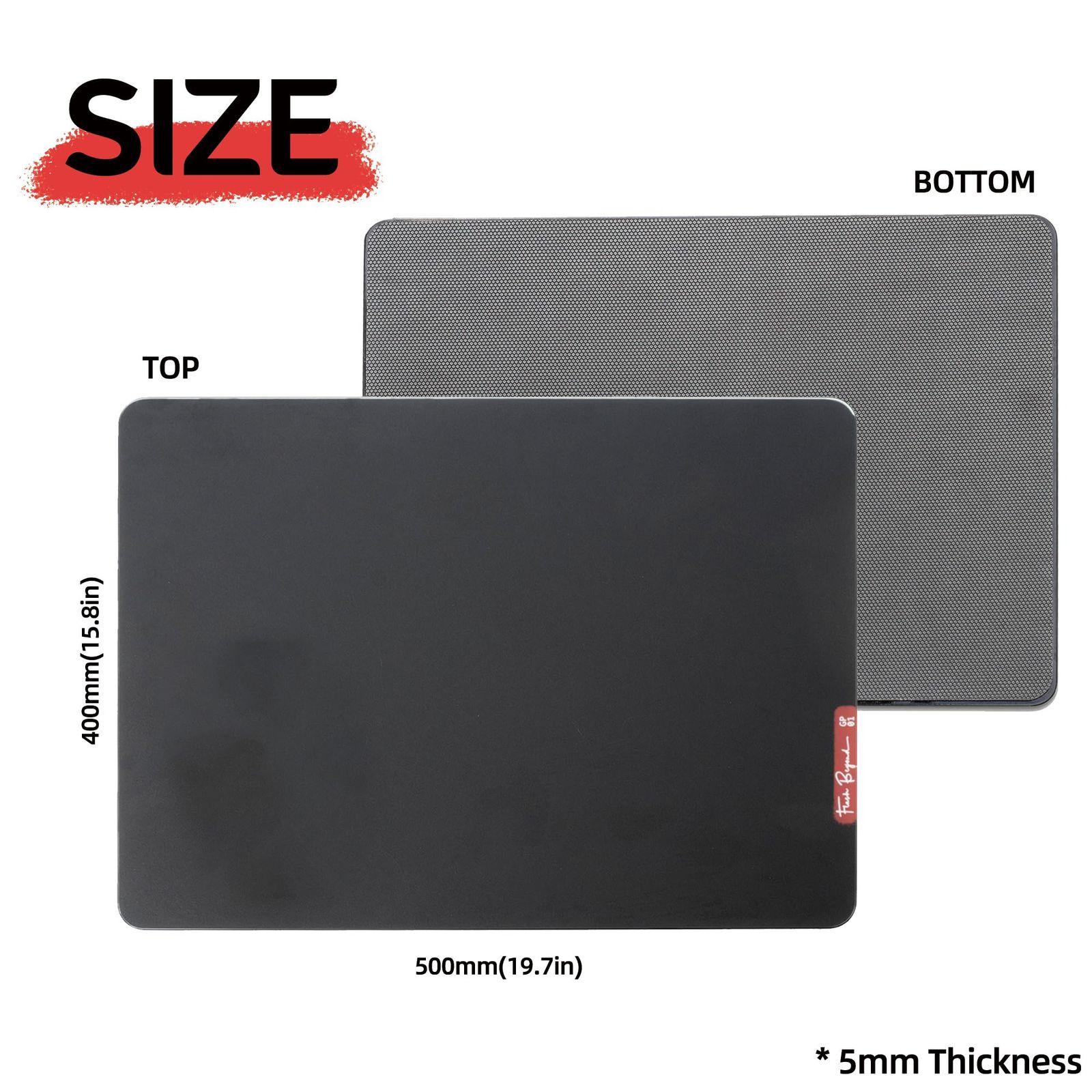 Flash Beyond Glass ゲーミングマウスパッド - 滑り止めゴムベース付き ガラスパッド - 滑らかで正確なトラッキング 高速ゲーム用の丈夫な表面 FPSプレーヤーに最適 ブラック-50 x 40cm WWW_SUPERTOOLSSHOP_NL