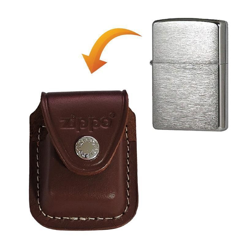 ライターポーチ ZIPPO ループブラウン ジッポ ケース 暑く レザー 本革 