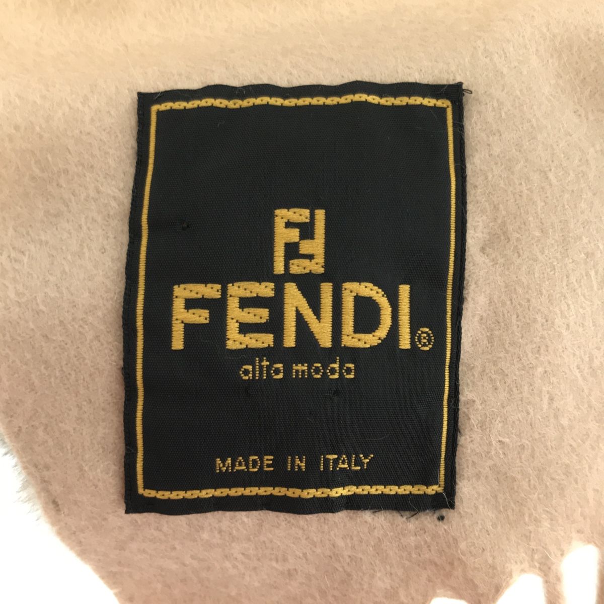 FENDI フェンディ ベージュ チンチラ ファー付き 花 フラワーモチーフ