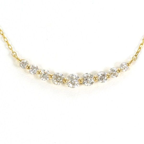 K18YG ネックレス NECKLACE ダイヤ 0.30 総重量約1.0g 約42cm