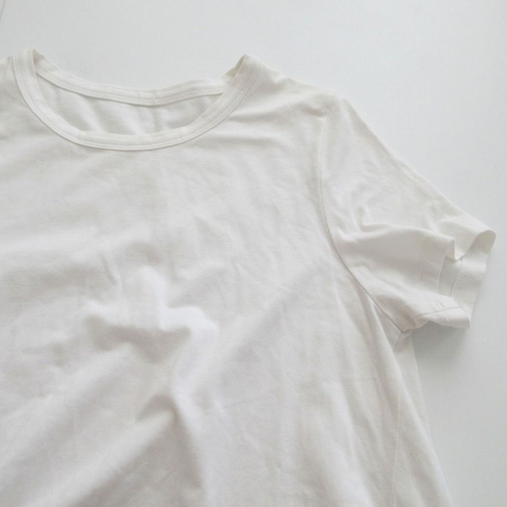 YOKO CHAN ペプラム 半袖カットソー 異素材 切替 白 38 中古・古着通販】YOKO CHAN (ヨーコチャン) 切替ペプラムTシャツ