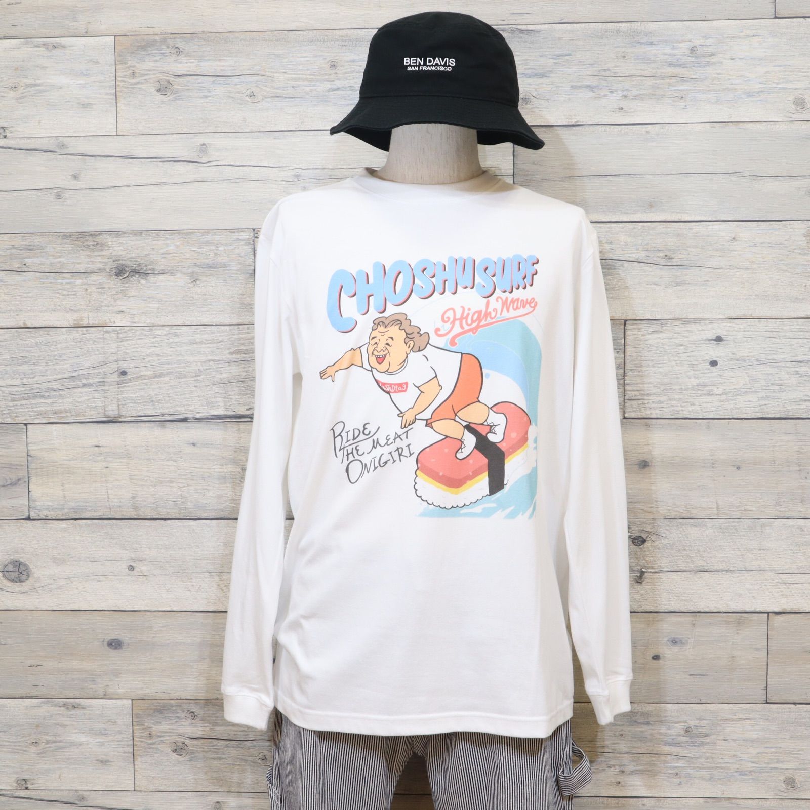 メルカリShops - 新品 メンズ 長州力 プロレス 長袖 Tシャツ プリント サーフィン 白