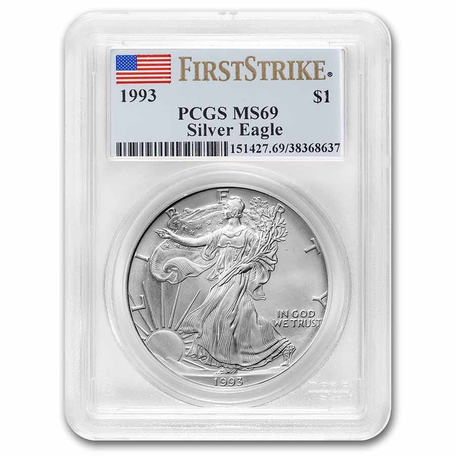 1993 American Silver Eagle MS-69 PCGS FirstStrikeR