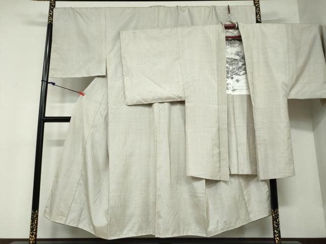 平和屋着物●男性 本場大島紬 白大島 アンサンブル 長羽織 100亀甲 総詰め キングサイズ 正絹 DAAW5812ud