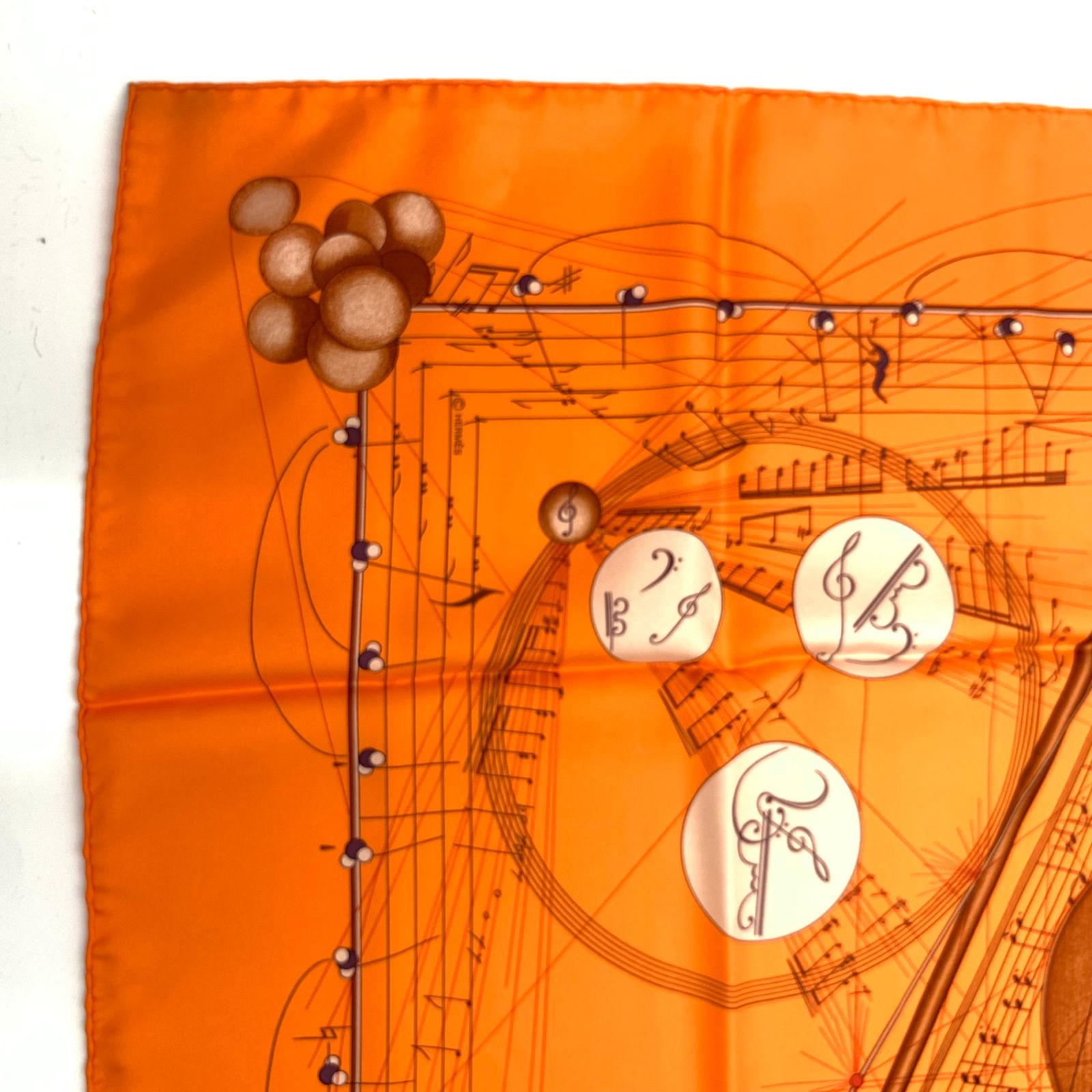 美品 HERMES エルメス カレ90 LA MUSIQUE DES SPHERES 球体が奏でる 