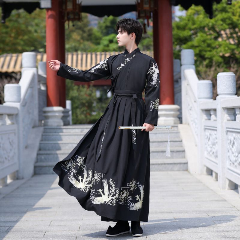 漢服セット　メンズ　魏晋風　侠客　学生服　演出服　Lサイズ　刺繡 漢服 メンズ 古風 武侠 剣客 大きいサイズ 学生 クラス服