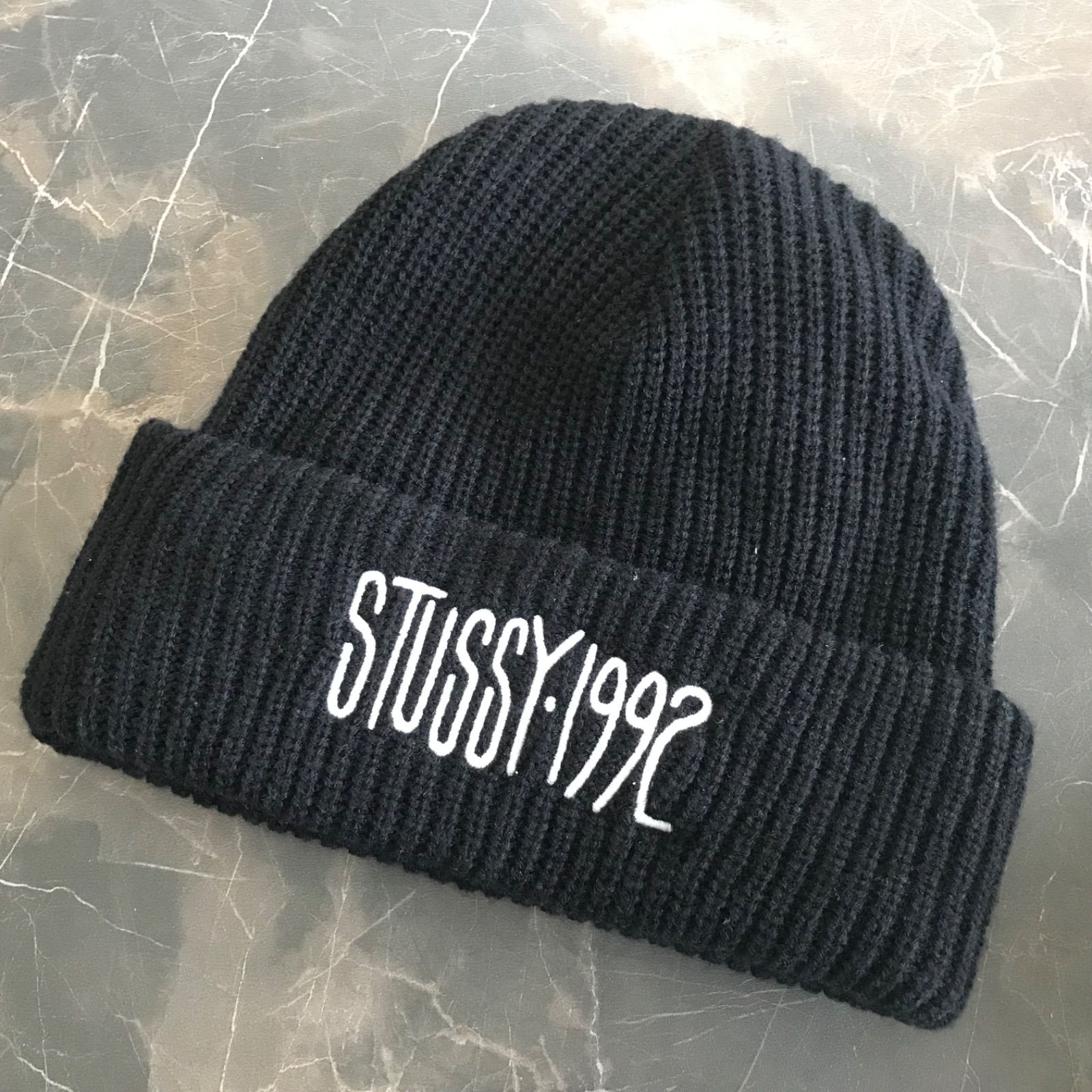 日本未入荷 STUSSY ビーニー ニット帽 帽子 Black USAモデル - ニット