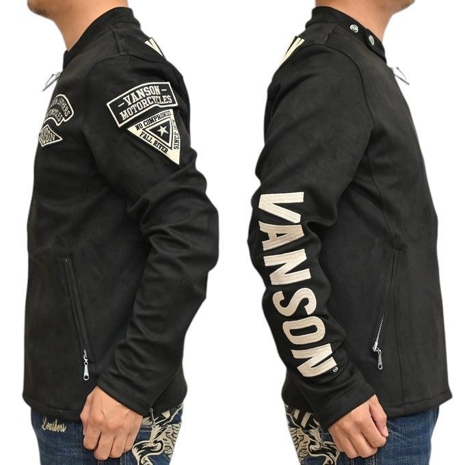 バンソン VANSON NVSZ-2517 起毛 プレーティング シングル ライダース