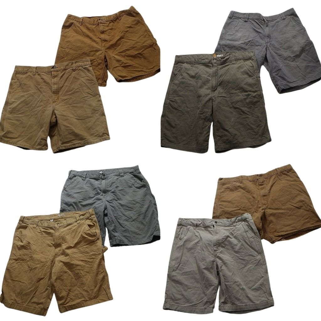 古着卸 カーハート Carhartt ダックショートパンツ 8枚セット メンズ 40 革パッチ カーキ ベージュ ワーク 古着 NA4843