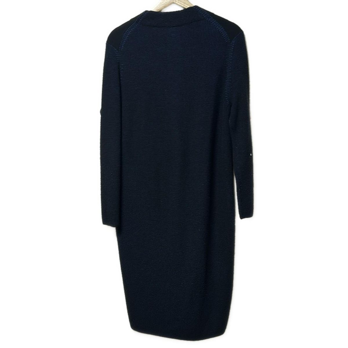 PaulSmith ポールスミス カーディガン サイズM レディース - 黒×ダークネイビー 長袖 ロング丈