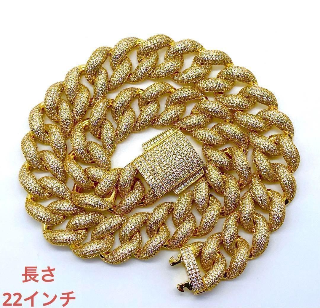 モリモリ　マイアミ キューバン　喜平ネックレス18ミリ22\"シルバーパヴェLEX モリモリ マイアミ キューバン 喜平ネックレス18ミリ22