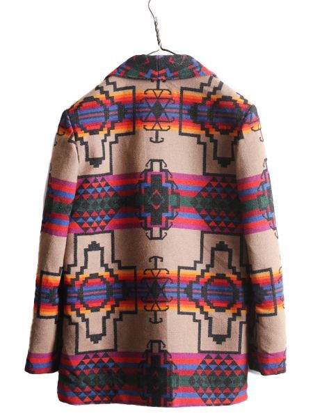 デッドストック 90s USA製 ペンドルトン ネイティブ テーラード ジャケット レディース M 90年代 オールド ブレザー PENDLETON ウール 総柄 PENDLETON - デッドストック 90s USA製 ペンドルトン ネイティブ