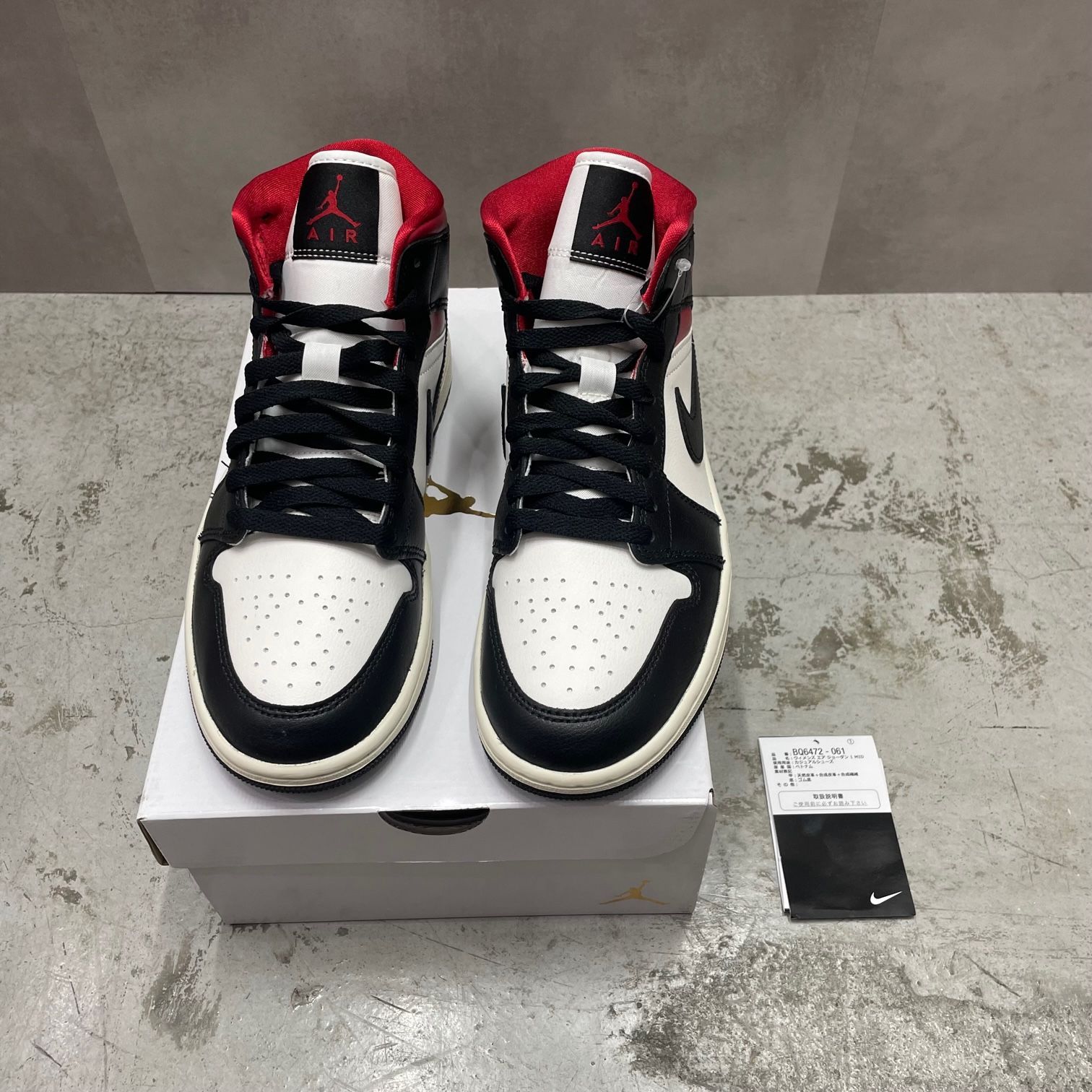 新品 国内正規 Nike WMNS Air Jordan 1 Mid Black/Gym Red BQ6472-061 