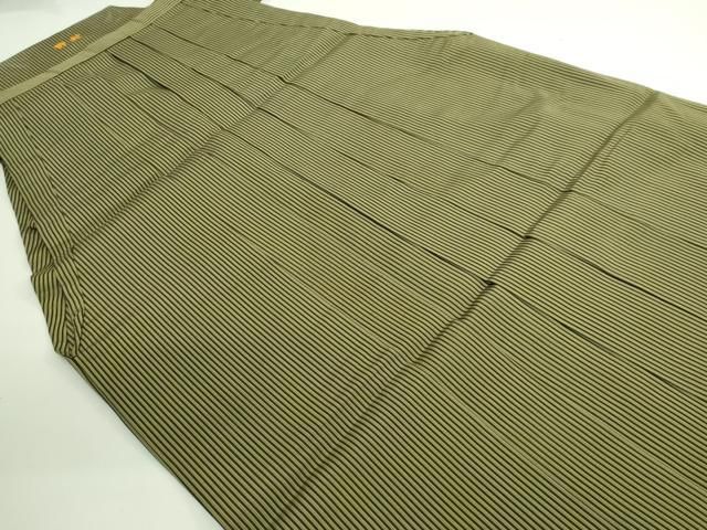 平和屋着物 上 夏物 男性 創業100年 毘龍織 安部吉 馬乗り袴 縦絽 縞 DZAA8848kh5