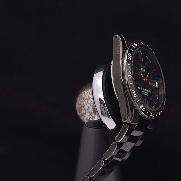 SEIKO 自動巻き 時計 黒 50m防水　7S26-02T0 SEIKO5 自動巻き 50m防水 裏スケ 7S26-02T0 黒い稲妻 - メルカリ