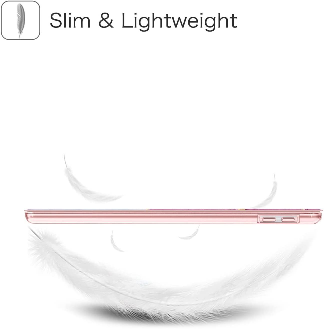 軽量 薄型 スリープ機能 半透明 三つ折スタンド バックカバー 収納 iPad 9 7 インチ Pencil 第6世代 Apple ペンホルダー付き 第5世代 ケース 対応 2017 モデル番号A 1893 A 1954