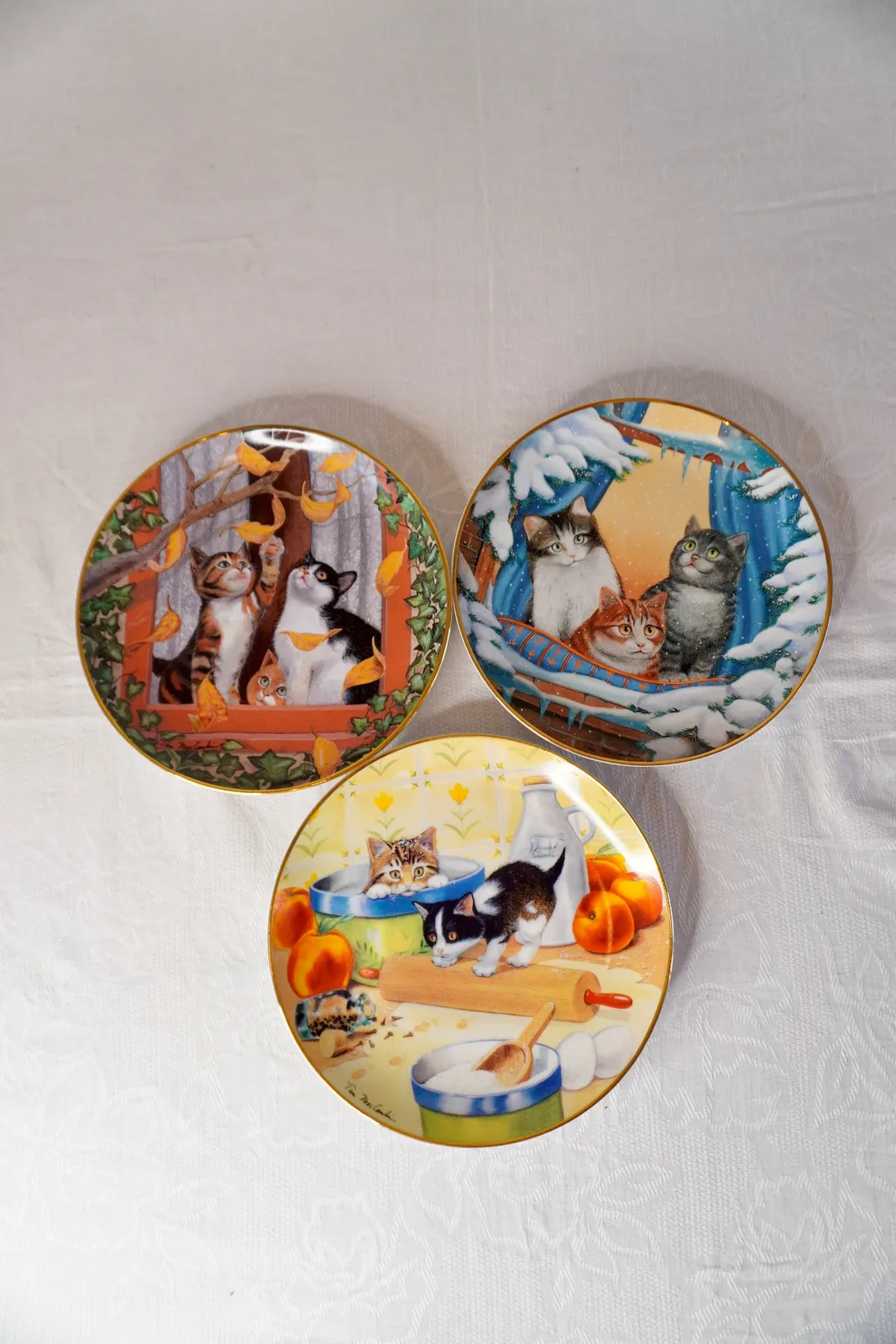 Franklin Mint 猫 絵皿 販売 3枚セット コレクションプレート