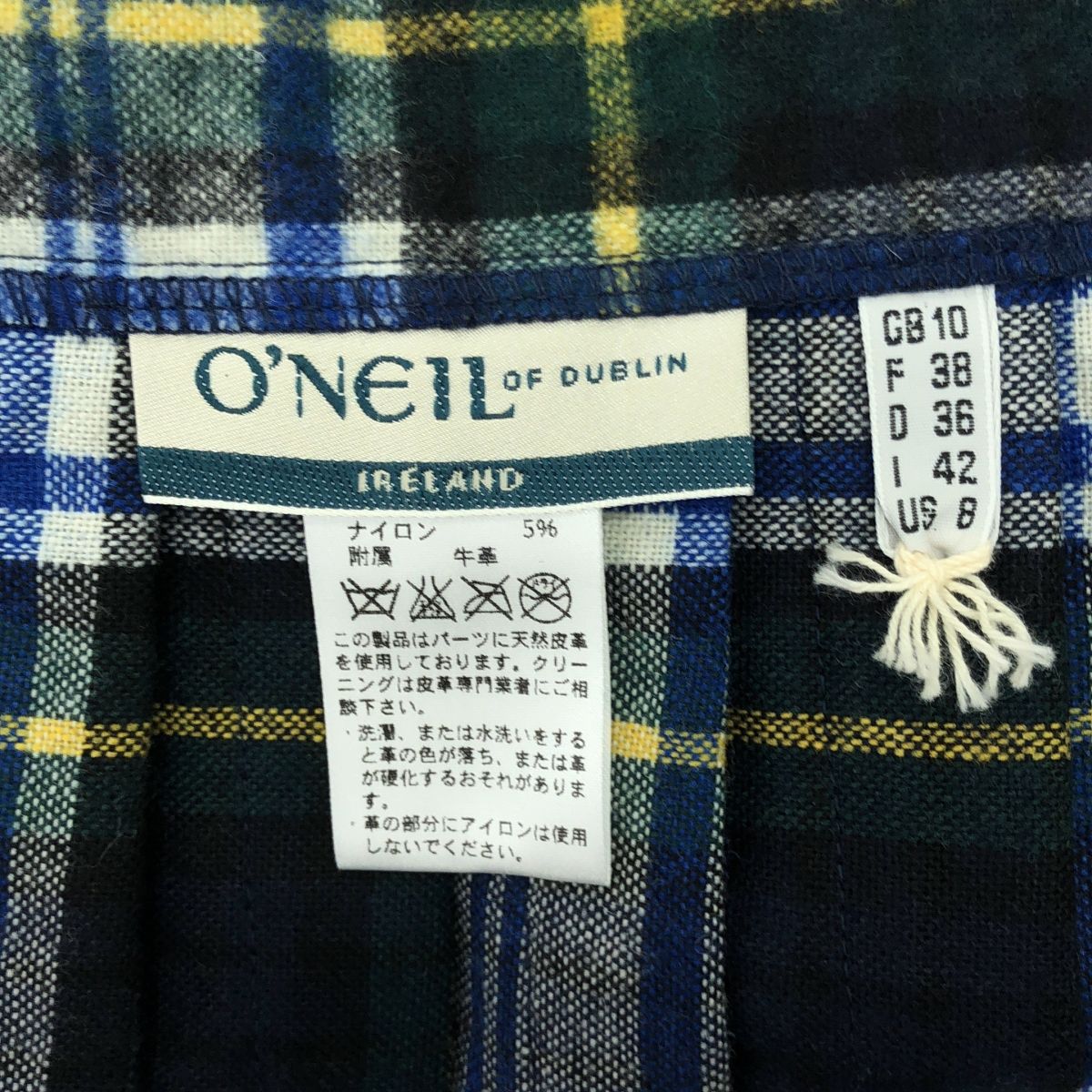 O'NEIL OF DUBLIN ウールプリーツラップスカート O'NEIL OF DUBLIN / オニールオブダブリン | ウール チェック プリーツ