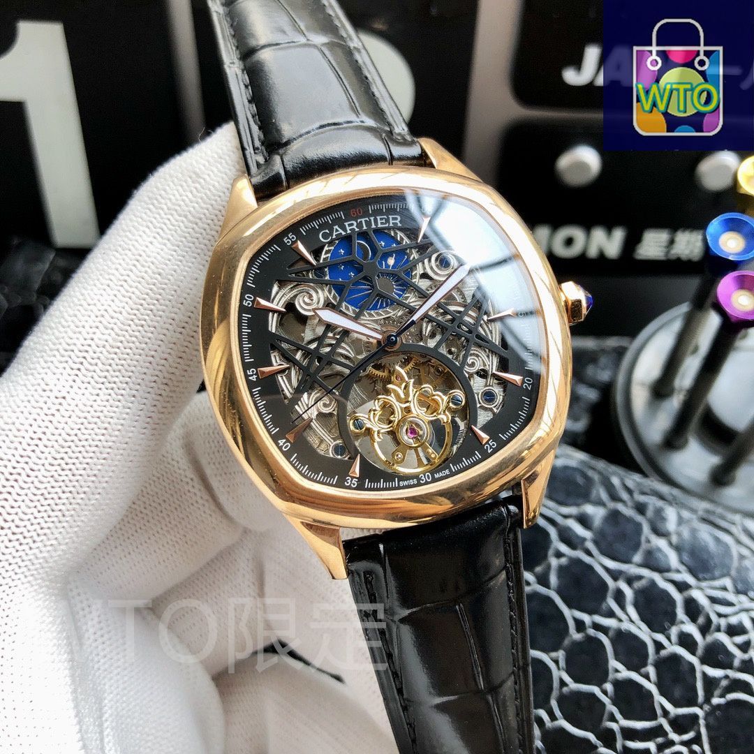 Cartier 自動巻き 腕時計 ブラック CARTIER（カルティエ）メンズウォッチ - 42mm 自動巻き機械式/本