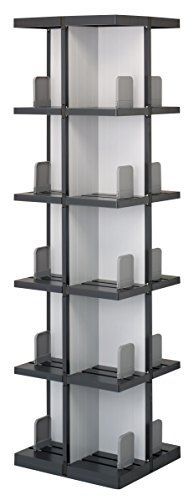 人気商品 コミック DVD 回転式 大容量 ゲームソフト 日本製 幅35.3×奥行31.3×高さ124.0cm ビデオ ブラック 収納 5段 DEVIC デビック 特許取得 本棚 回転 I-486 イセトウ Isetou