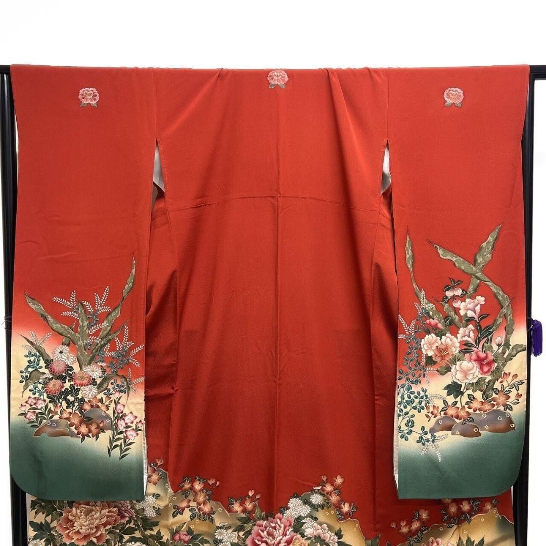 振袖 刺繍 金駒刺繍 牡丹 桔梗 芙蓉 芍薬 花模様 成人式 着物
