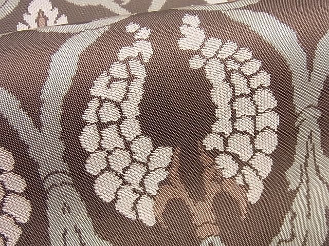 平和屋本店□最高級 人間国宝 北村武資 経錦 六通柄袋帯 葡萄花唐草文  