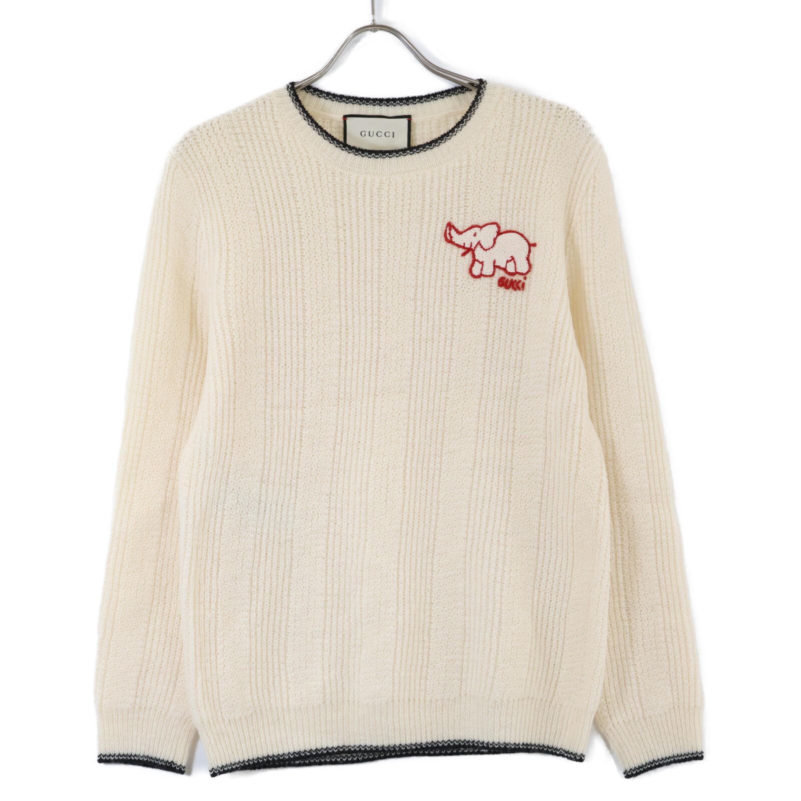 GUCCI グッチ 543450 アイボリー ウール エレファント 象刺繍 ニット ホワイト S トップス ウール レディース 中古 GUCCI グッチ 543450 ｱｲﾎﾞﾘｰ ｳｰﾙ ｴﾚﾌｧﾝﾄ 象刺繍 ﾆｯﾄ S - メルカリ