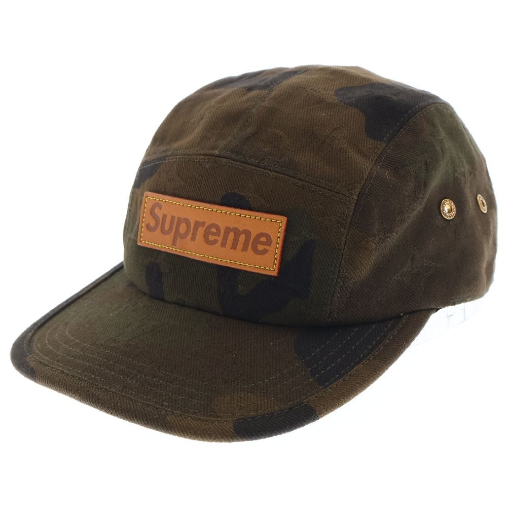 SUPREME (シュプリーム) 17AW×LOUIS VUITTON Camp Cap ×ルイヴィトンコラボ ボックス ロゴキャンプ キャップ 迷彩 ブラウン MP1875