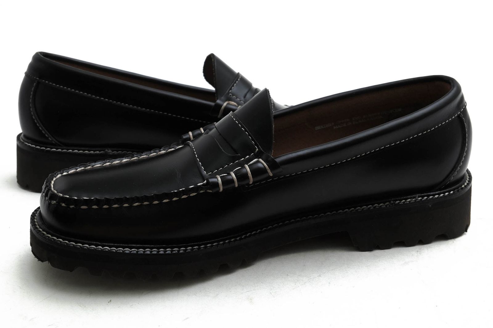 ジー・エイチ・バス／G.H. Bass コインローファー ペニーローファー シューズ 靴 メンズ 男性 男性用 レザー 革 本革 ブラック 黒  BA91510B LARSON ビーフロール スリッポン モカシン 小売業者 マッケイ製法