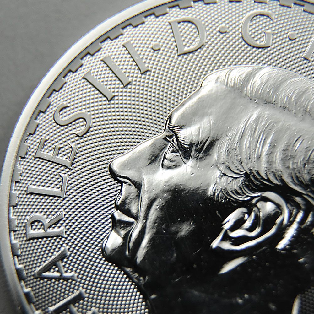 イギリス 2023 チャールズ3世 ブリタニア 2ポンド 1オンス 銀貨 【500