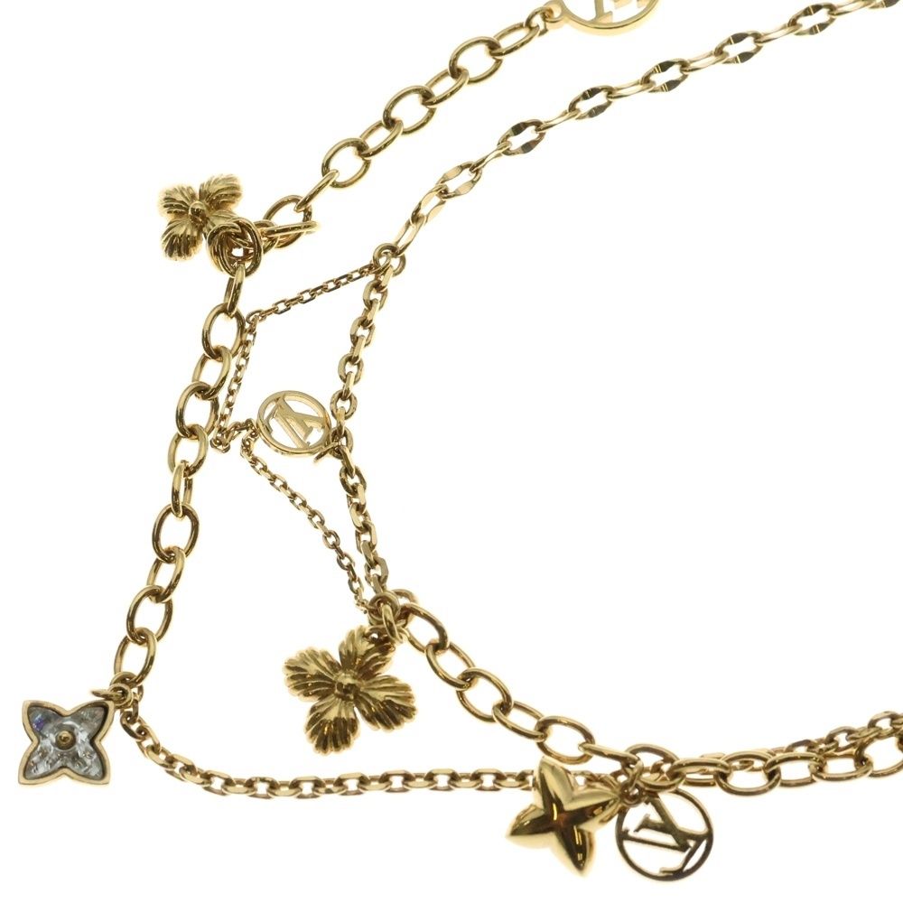 LOUIS VUITTON ルイヴィトン コリエ ブルーミング ストラス ネックレス ペンダント チェーン ゴールド GP M68374