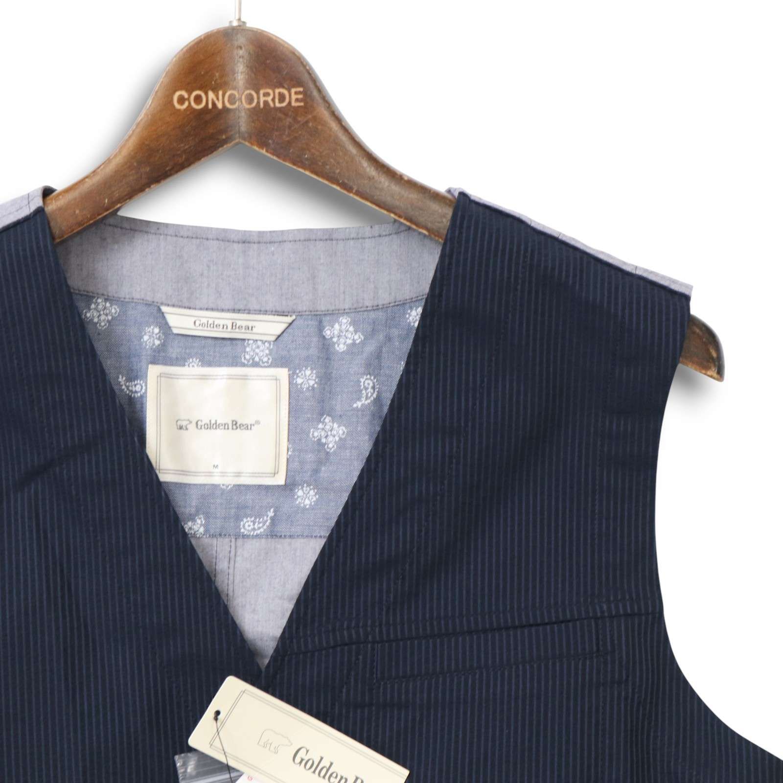 GOLD　東洋エンタープライズ ストライプベスト Sサイズ ネイビー　新品未使用 新品 未使用】 Golden Bear ゴールデンベア 通年☆ ストライプ