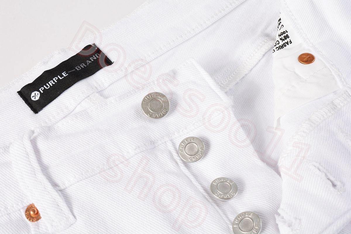 PURPLE BRAND ダメージペイントが施されたホワイトのスキニーデニム