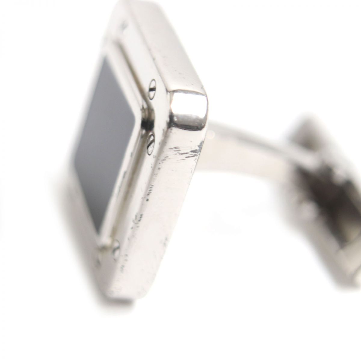 良品▽Cartier カルティエ サントス SV925×オニキス スクエア