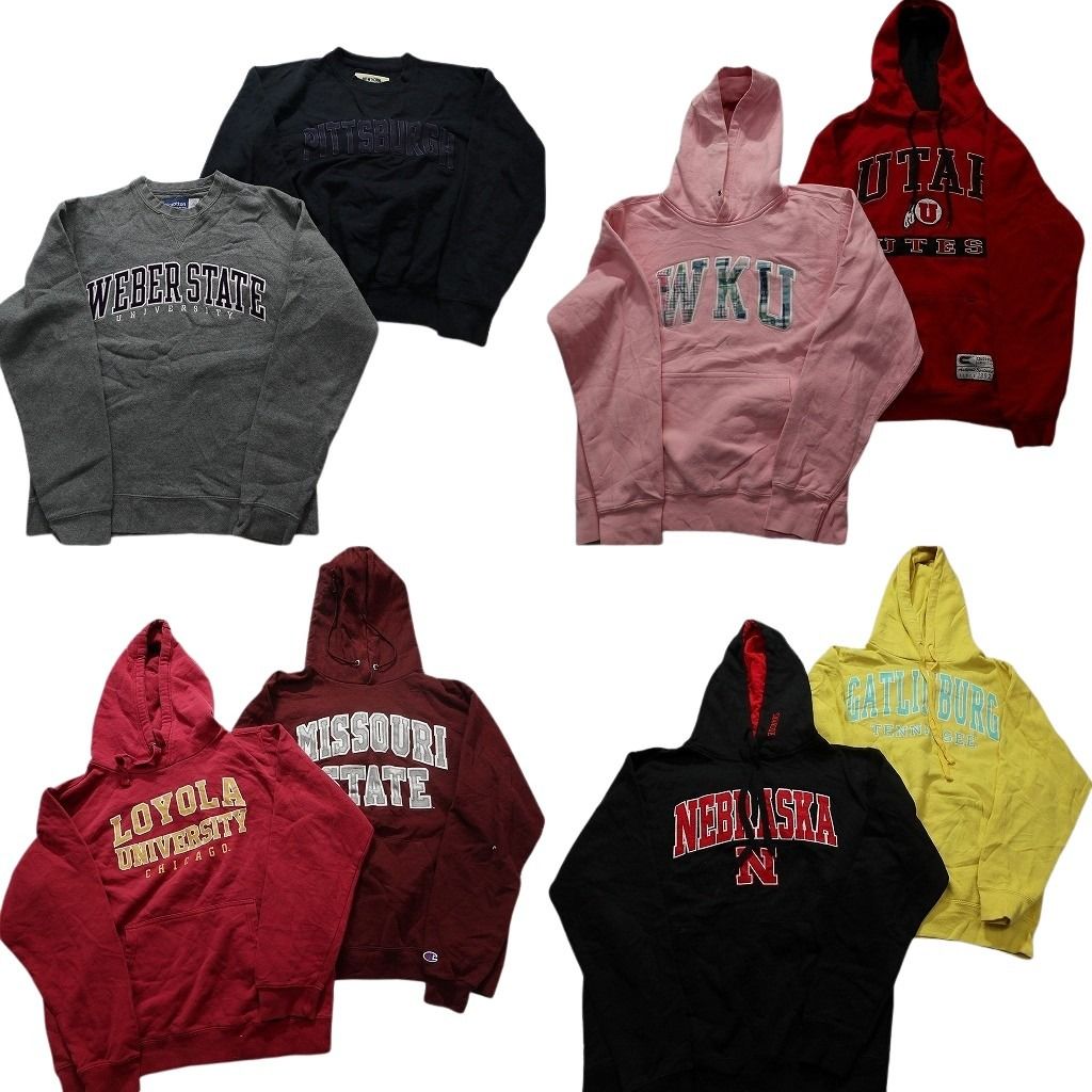 古着卸 まとめ売り カレッジ風 スウェット 8枚セット (メンズ S /M ) チャンピオン ネブラスカ大学 パーカー 中古 古着 MZ0559