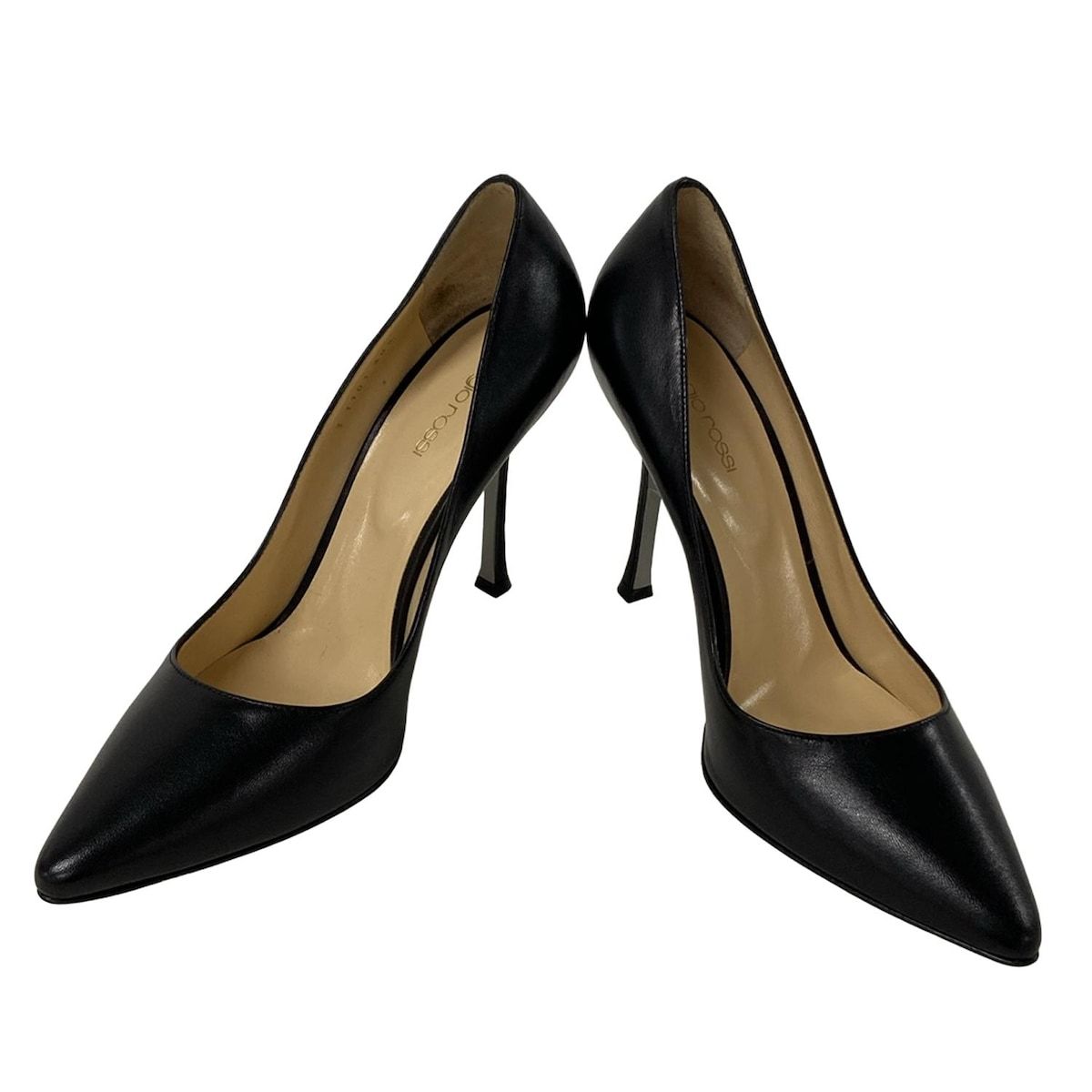 極美品 セルジオロッシ パンプス エナメル 黒 ハイヒール ラウンドトゥ 38 極美品 セルジオロッシ パンプス エナメル 黒 ハイヒール