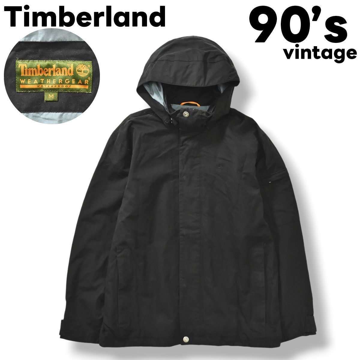 90sヴィンテージ ティンバーランド Timberland WEATHERGEAR コットンナイロン アウトドアジャケット マウンテンパーカー M  ブラック メンズ - メルカリ