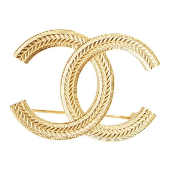 【シャネル】Chanel　B23A ココマーク リーフ ブローチ ゴールド 【中古】【鑑定済・正規品保証】199018